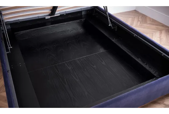 Illusion King Size Storage Bed Blue Velvet | Furl