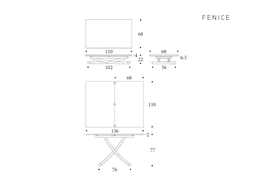 Fold, a Height Adjustable Coffee Table | Doubles to Dining Size