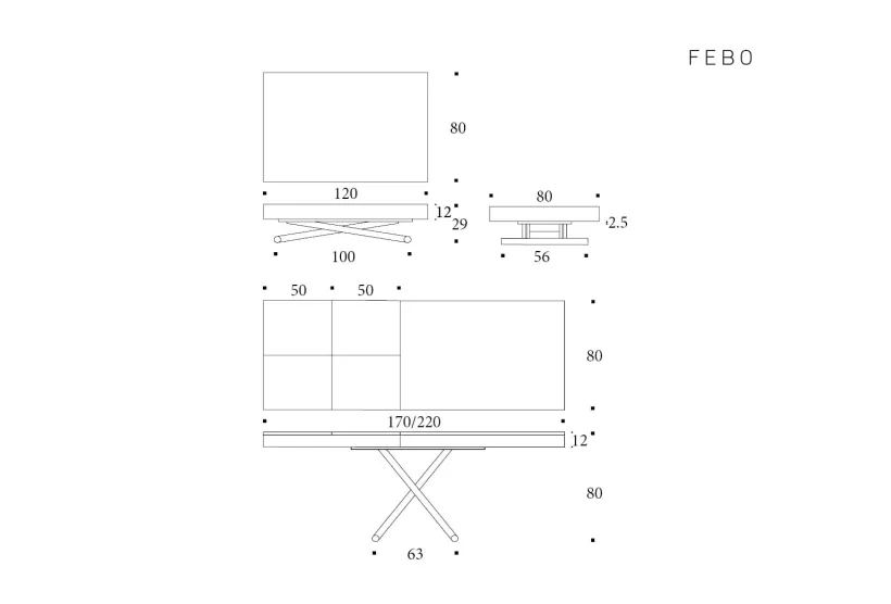 Glide, a Height Adjustable Coffee Table | Extends to Seat 8