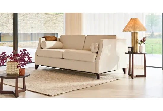 Paris 3 seater Sofa Bed bed in Natural fabric