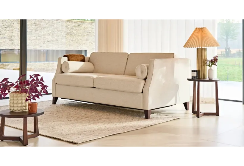 Paris 3 seater Sofa Bed bed in Natural fabric