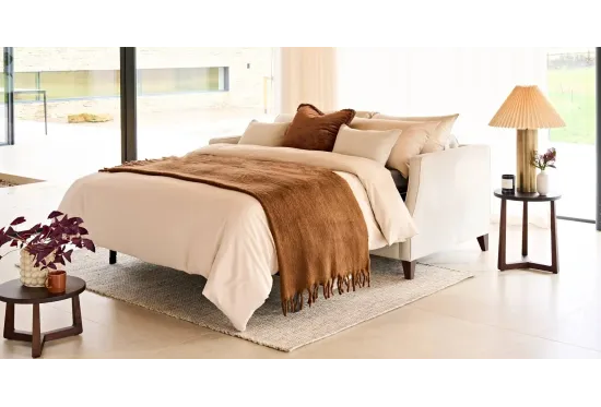 Paris 3 seater Sofa Bed bed in Natural fabric 2