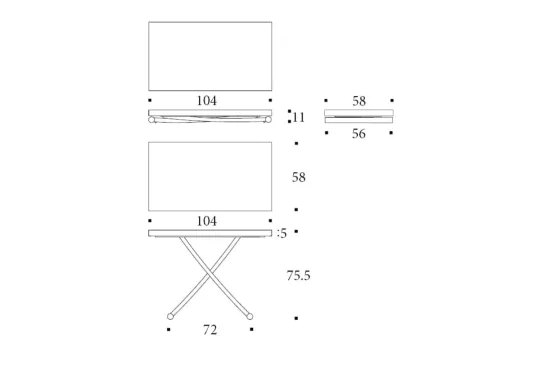 Plane, a Super Low Height Adjustable Coffee Table