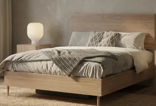 Air Wood ottoman bed in walnut 2