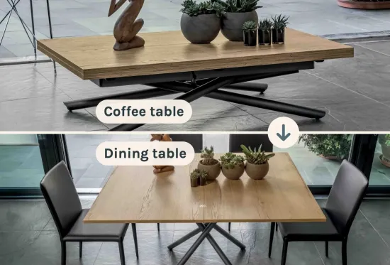 Pivot Extendable Coffee Table to Dining Table | Furl 2