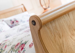 Wood Detail on Sleigh Bed 