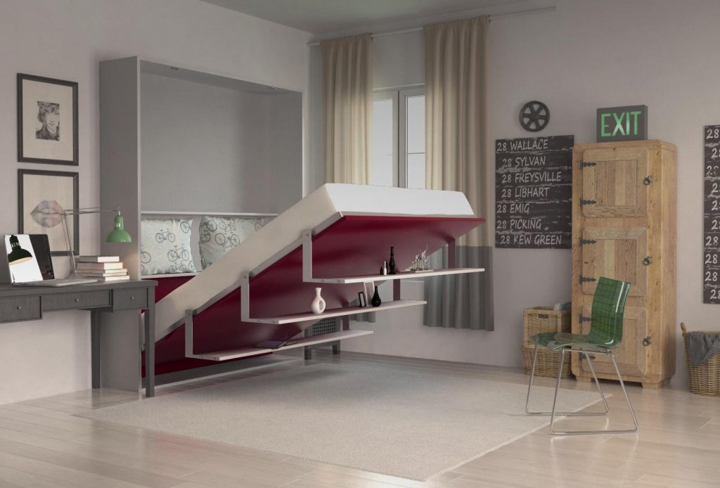 Space-saving wall bed