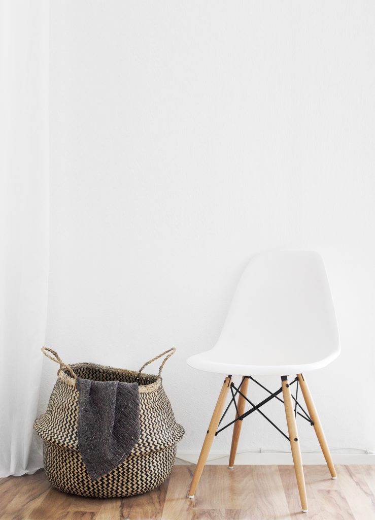 Basket storage in the living room