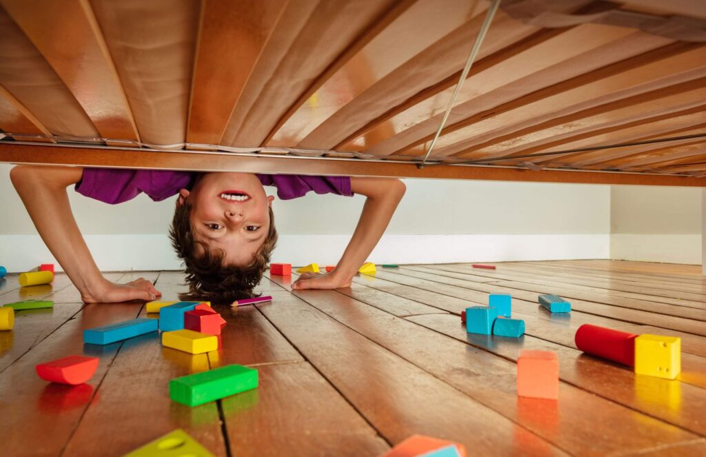 Storing toys under the bed