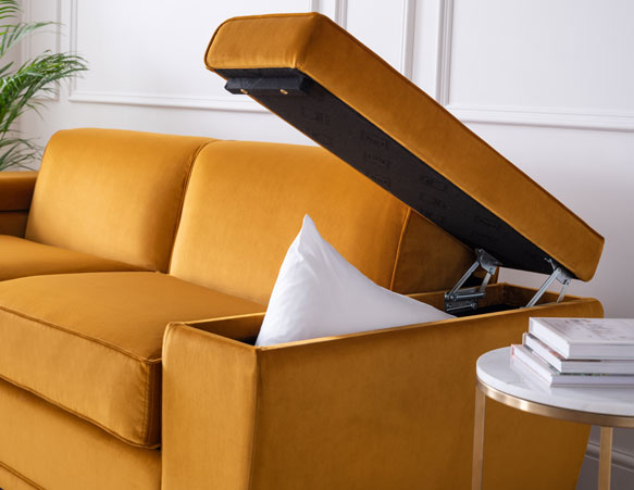 Furl sofa bed with a storage arm