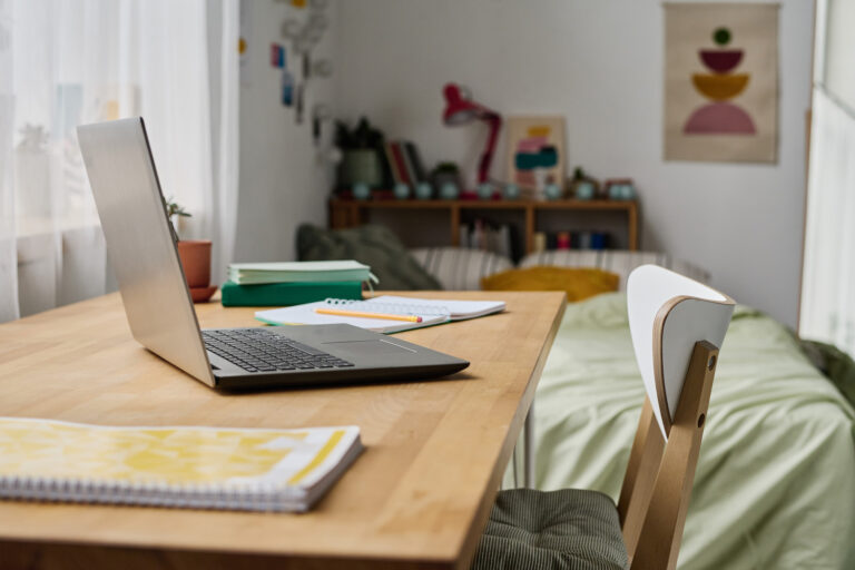 Invest in a good desk and chair for studying 