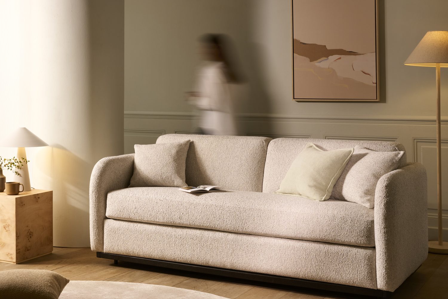 The Cocoon sofa bed by Furl — blurred lifestyle shot