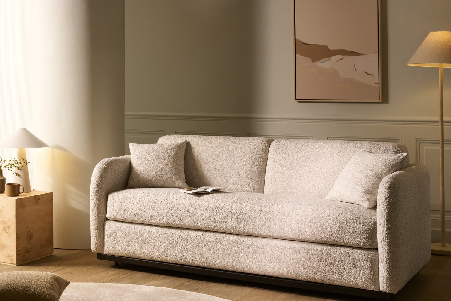 Cocoon sofa bed — clean and calm