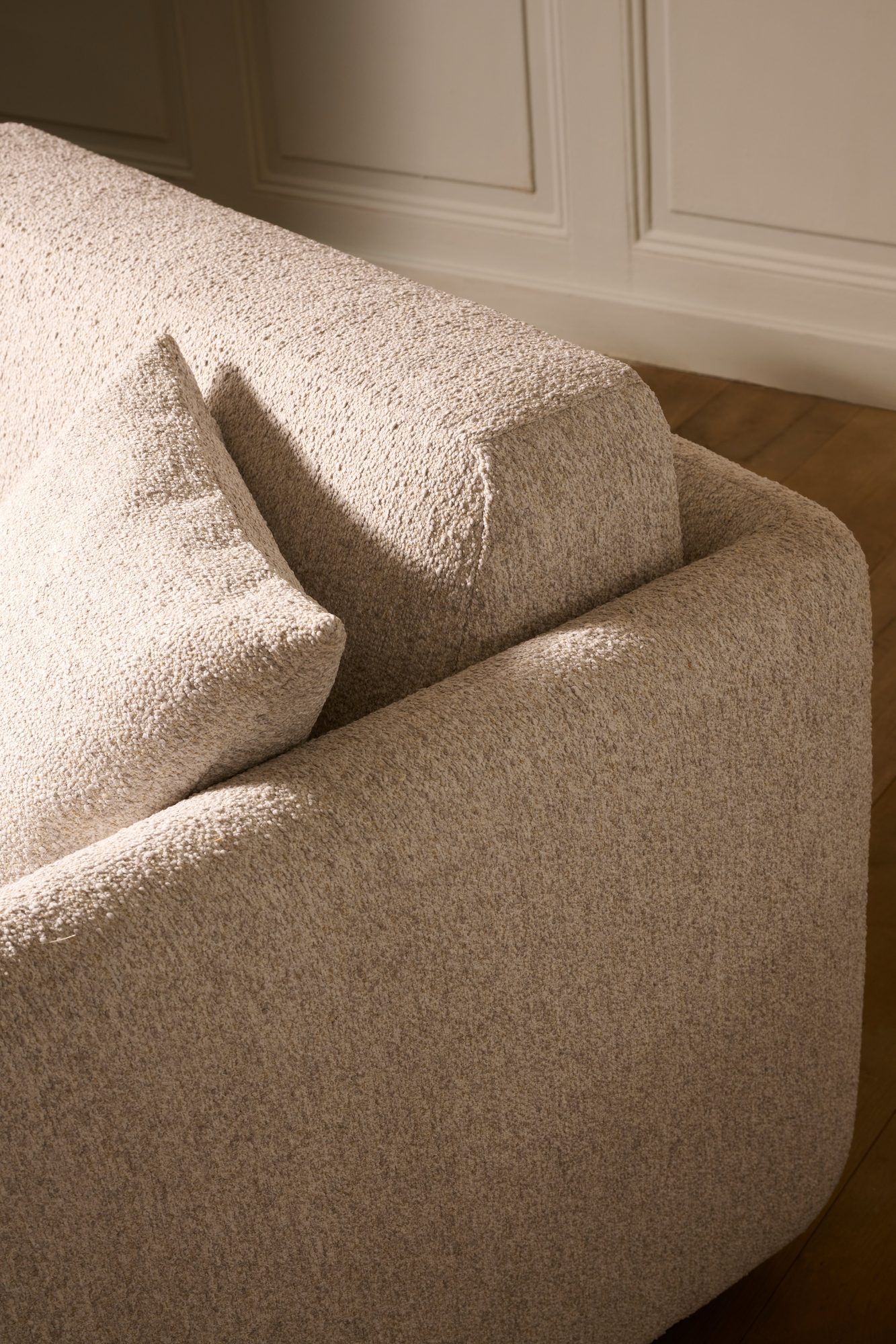 Cocoon boucle texture close-up