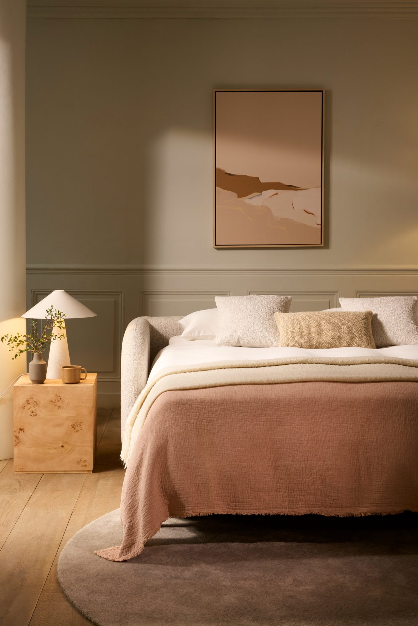 Cocoon bed — blurred figure, life being lived