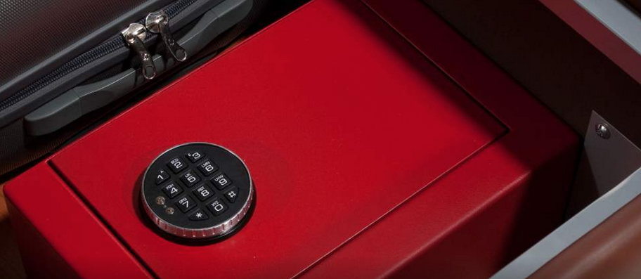 Storage bed with safe