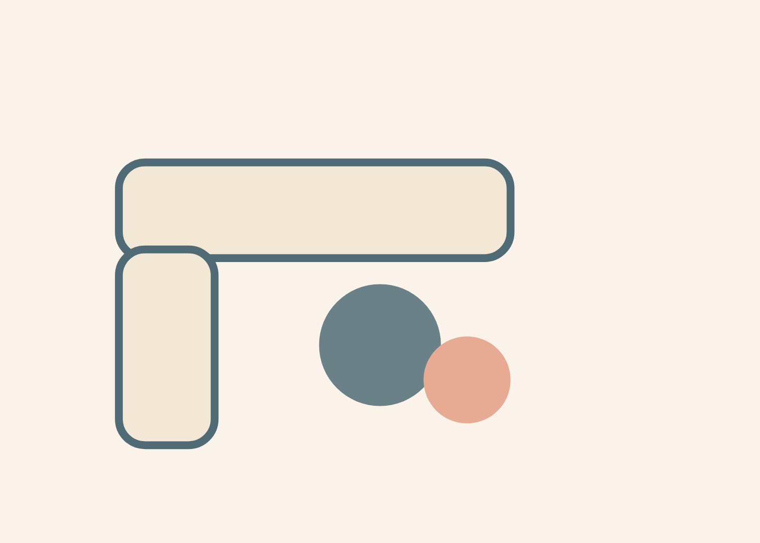 L-shaped sofa with round nesting tables