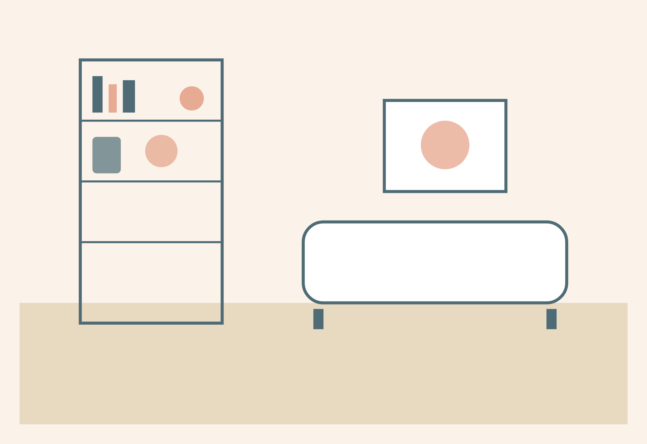 A compact city living room with vertical shelving and layered lighting