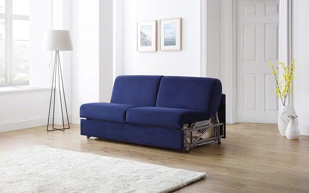 Furl sofa bed with both arms removed, exposing the steel mechanism and lifting point
