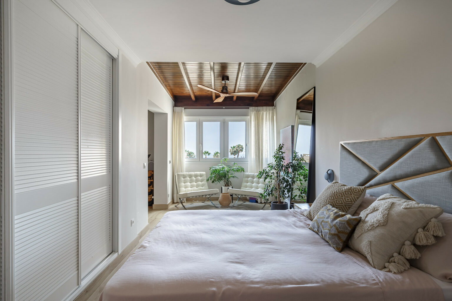 We made a special size bed for a long thin bedroom