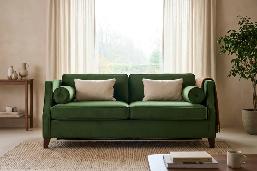 Paris Sofa Bed in green velvet