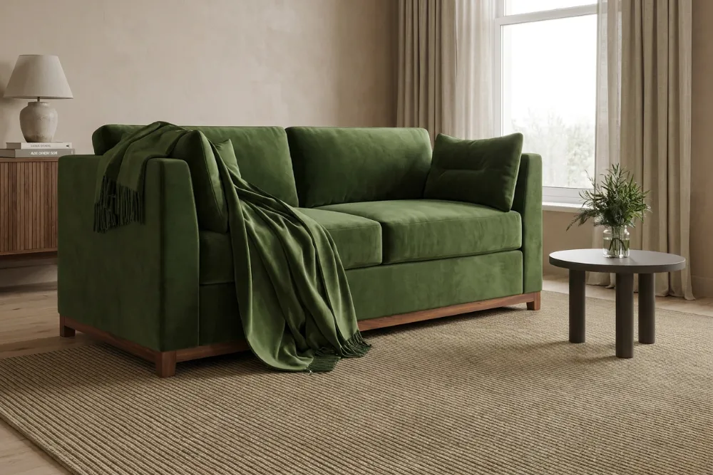 Tokyo Sofa Bed in green velvet