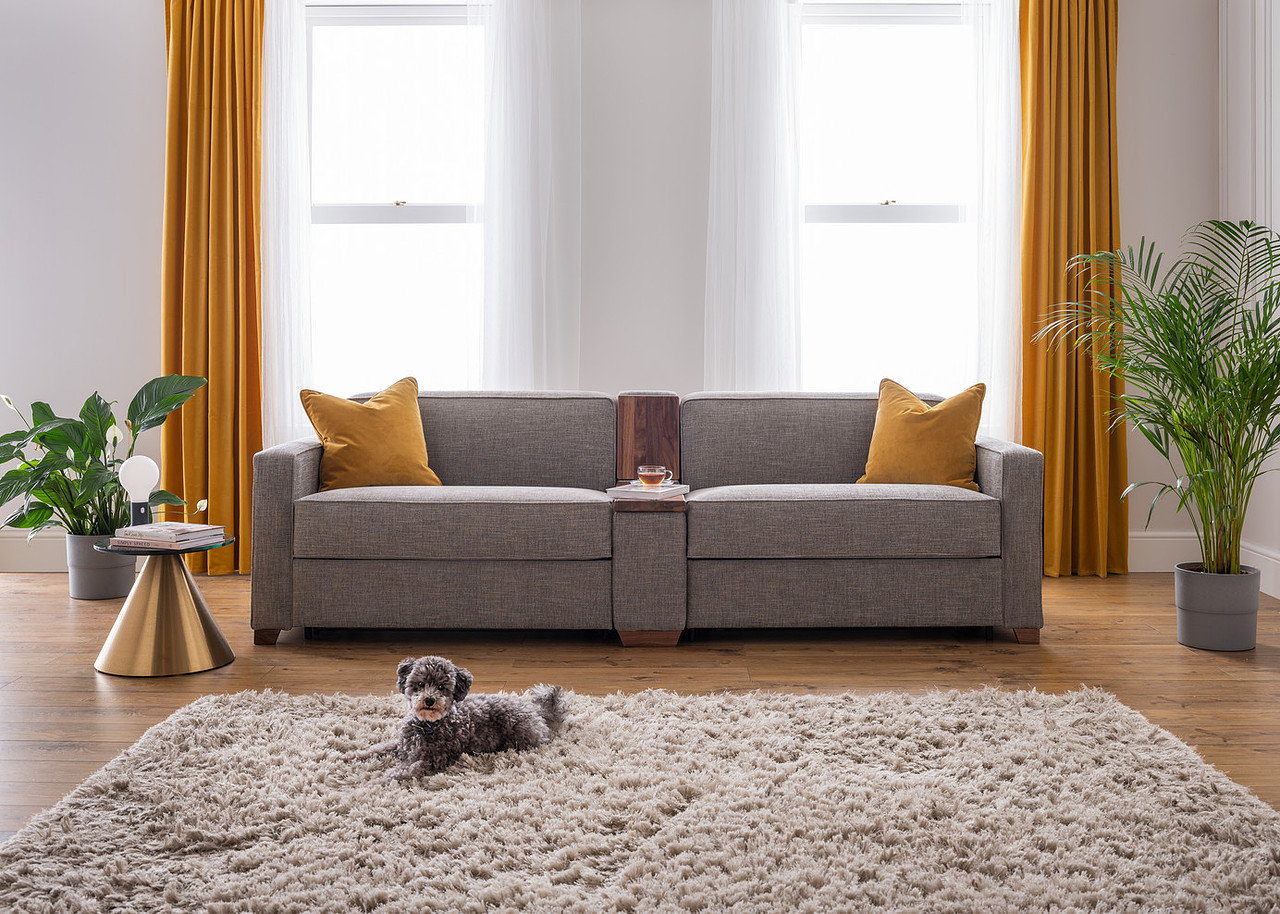 Furl Side by Side sofa in Ruff fabric — sofa configuration showing the clean lines when closed