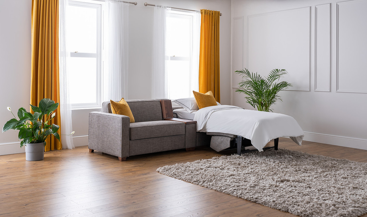 Two single beds from one Furl Side by Side sofa, arranged apart for two separate sleepers