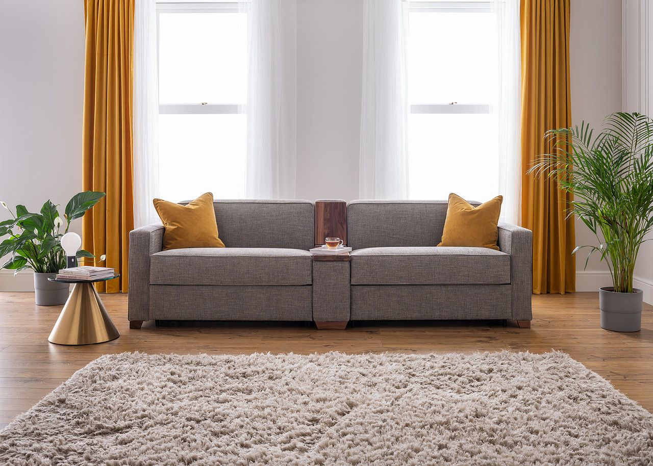 Furl Side by Side sofa — two independent single beds made from one sofa, shown closed as a sofa