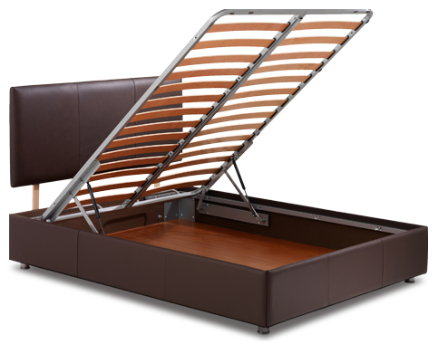 Storage bed end opening mechanism