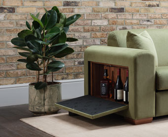 Modern sofa with side storage