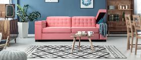 Nuvo Storage Sofa Bed Medium In Velvet Cobalt