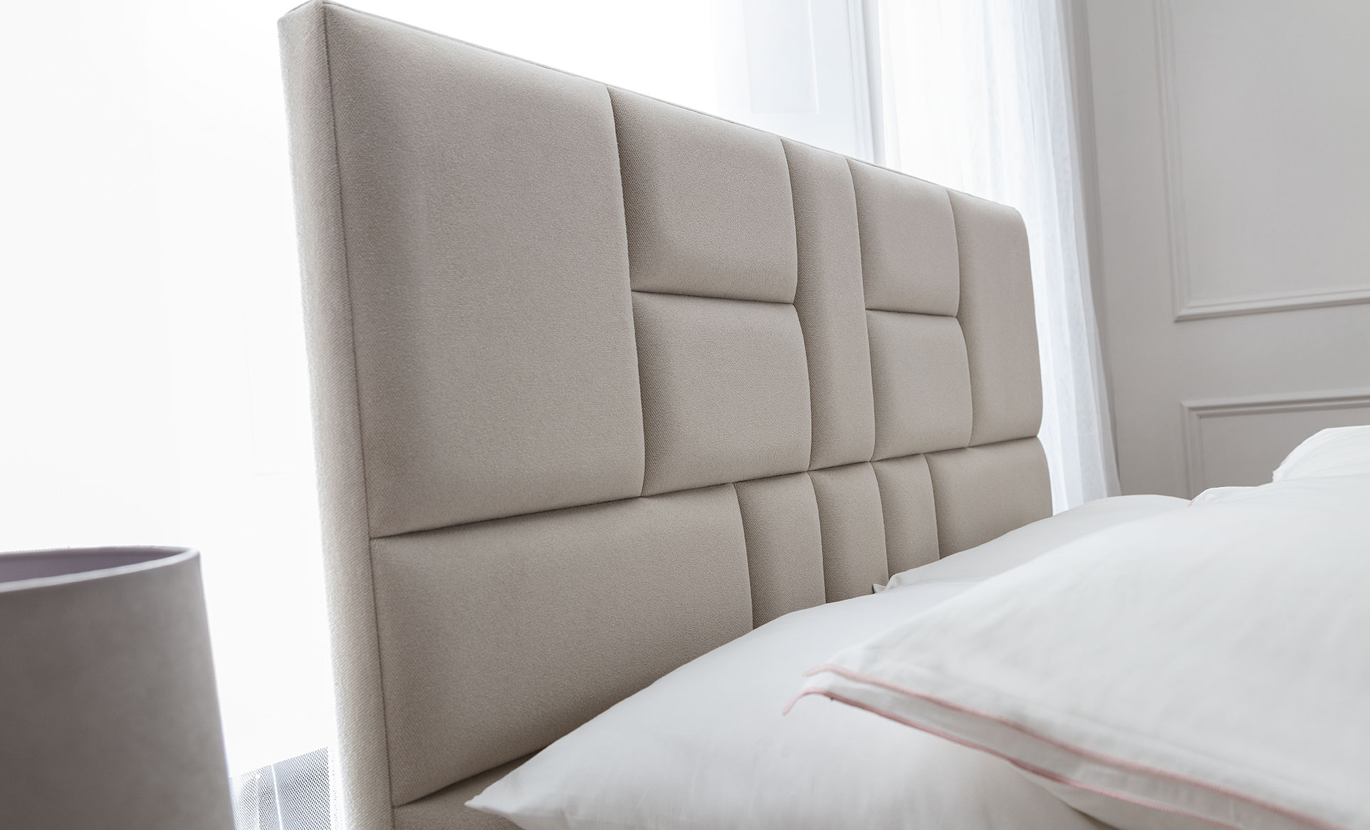 Mondrian Headboard In Fine Weave Silver