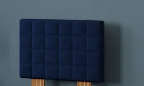 Square Headboard Medium in Fine Weave Blue