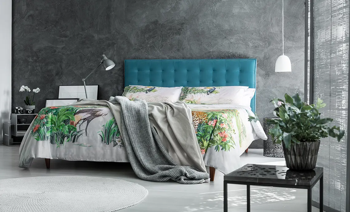Air Storage Bed Double in Linen Mix Bilberry