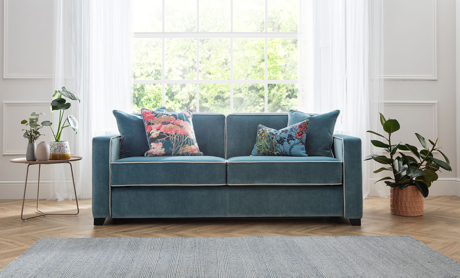 Duetto Sofa  Bed Small Free Weave Lagoon