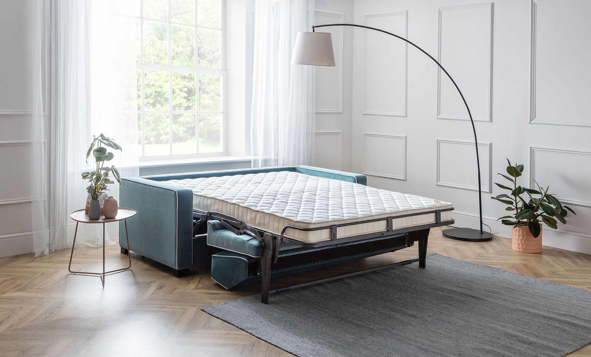 Duetto Sofa  Bed Small Free Weave Lagoon