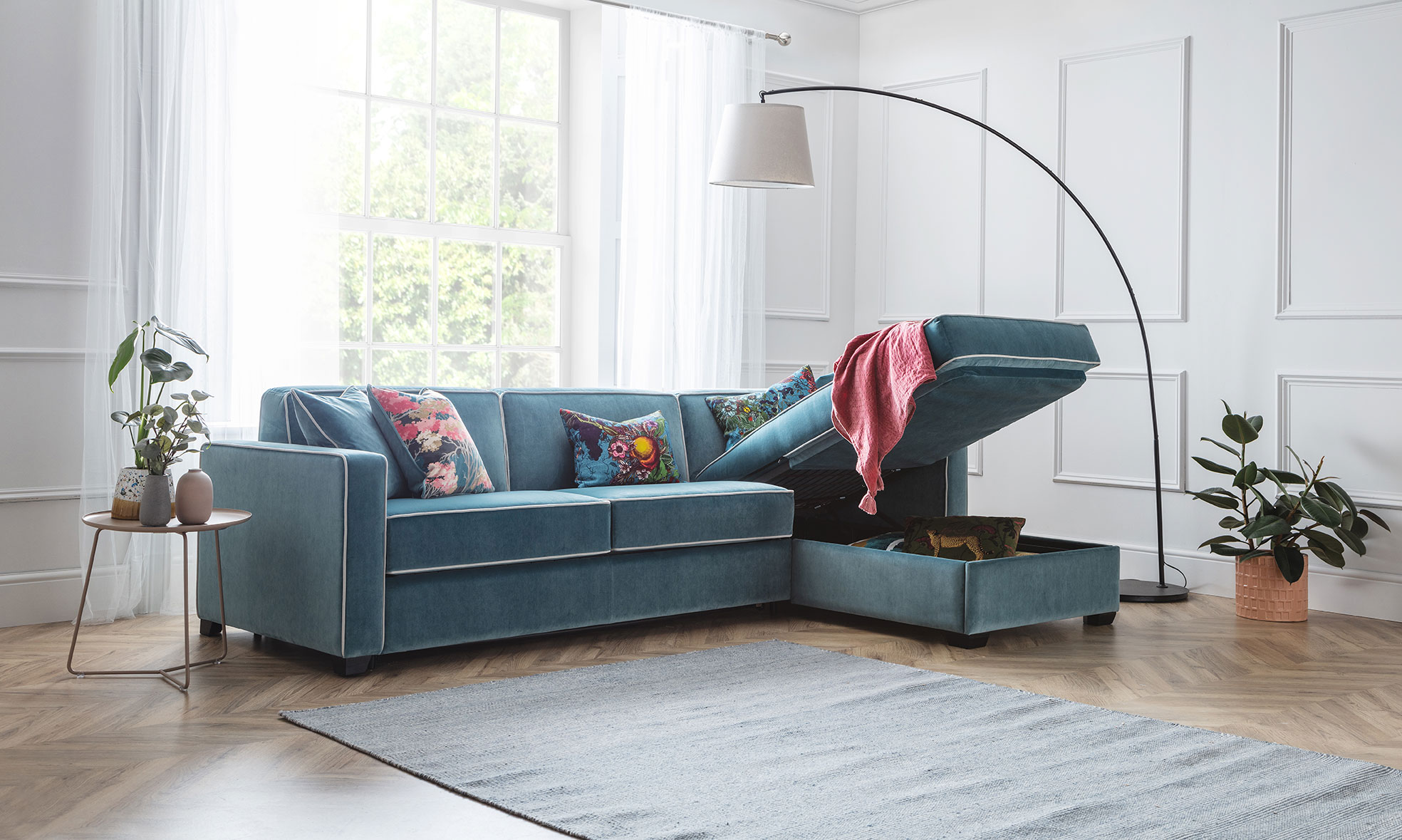 Duetto Sofa  Bed Large Free Weave Lagoon