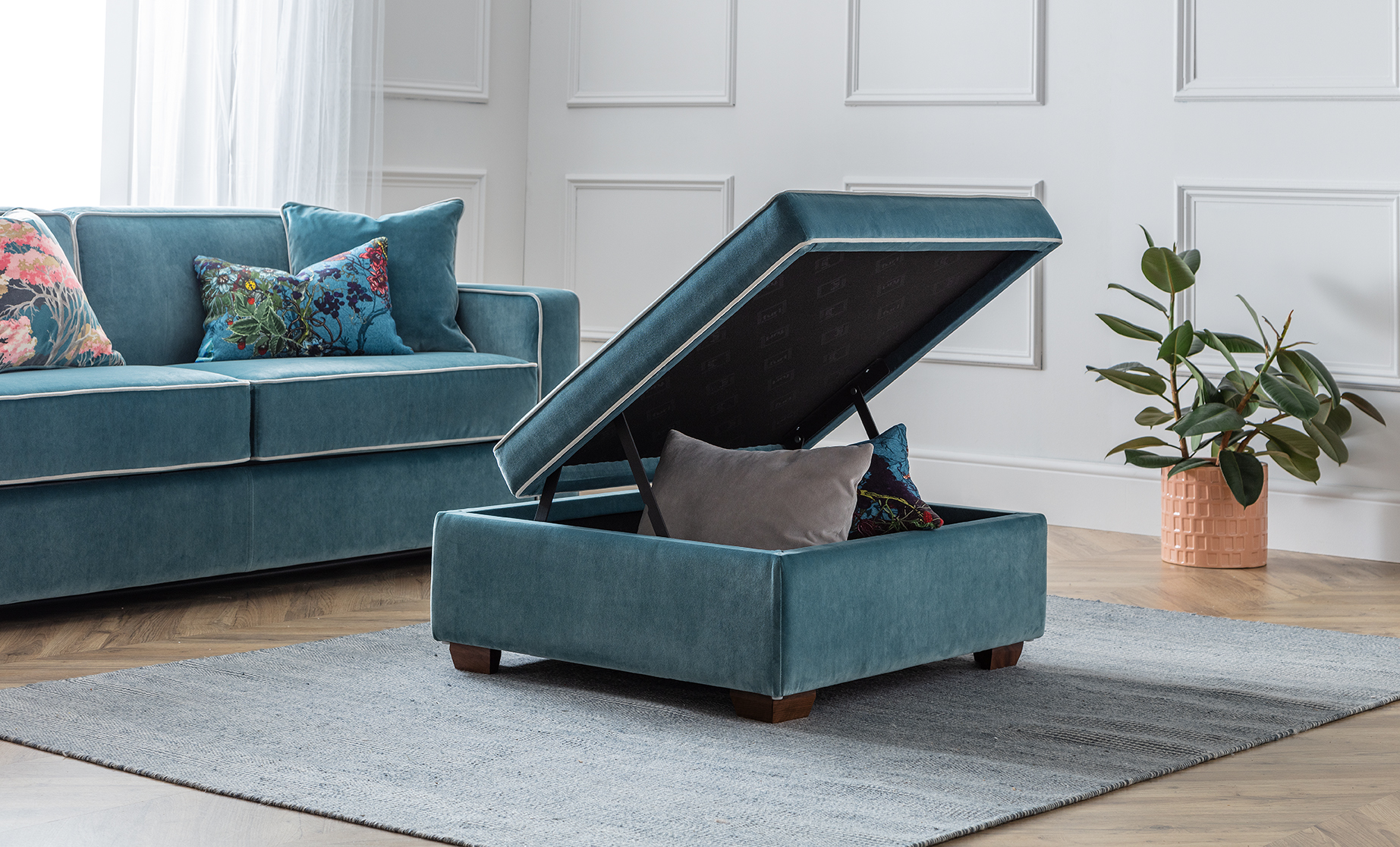 Duetto Sofa  Bed Large Free Weave Lagoon