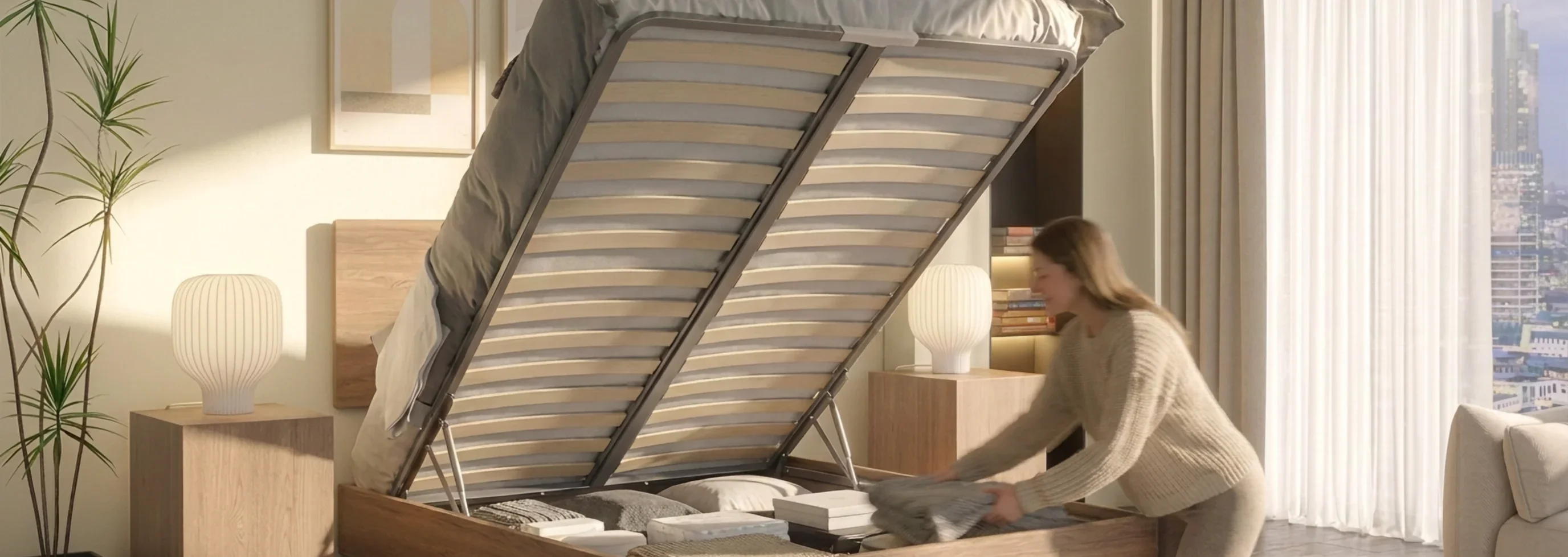 Air Wood storage bed