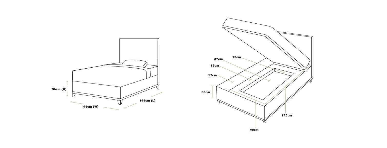 Illusion Storage Bed Dimension