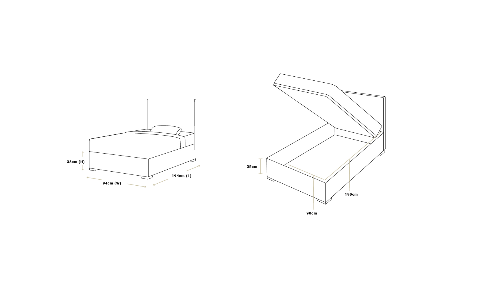 Mini Max Storage Bed Dimension
