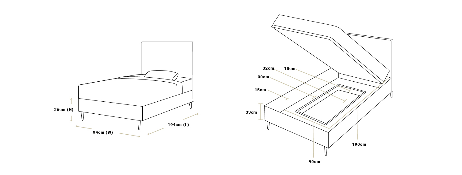 Air Storage Bed Dimension